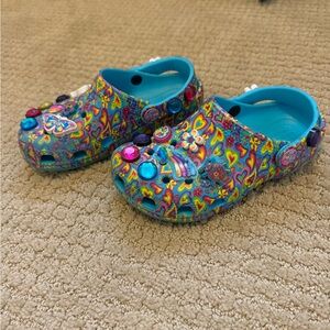Girls size 12 Lisa Frank Crocs